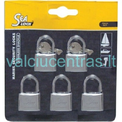 Nerūdijančio plieno 5 spynų rinkinys